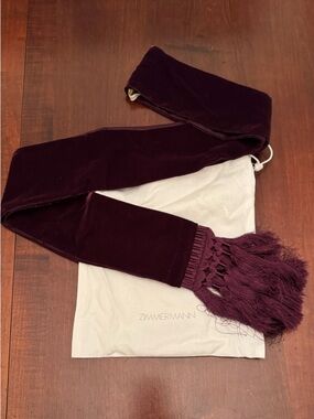 Zimmermann Plum Velvet Tassel Sash Belt